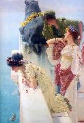 Sir Lawrence Alma-Tadema,OM.RA,RWS A coign of vantage oil painting